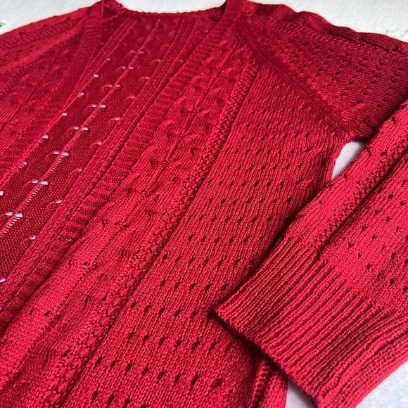 Lightweight Cardigan Knit Open Front Hollow Out Tassel Crochet Loose Sweater - Picture 4 of 9